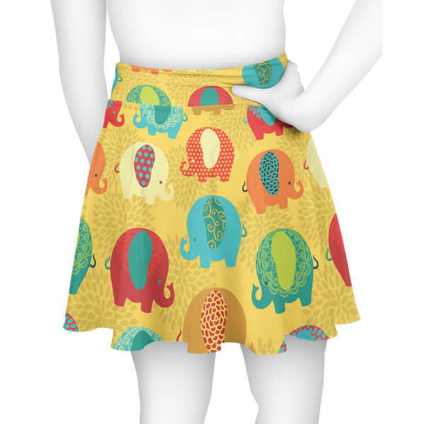 Cute Elephants Skater Skirt - Back