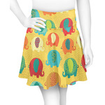 Cute Elephants Skater Skirt - 2X Large