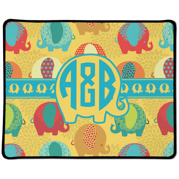 Custom Cute Elephants Large Gaming Mouse Pad - 12.5" x 10" (Personalized)