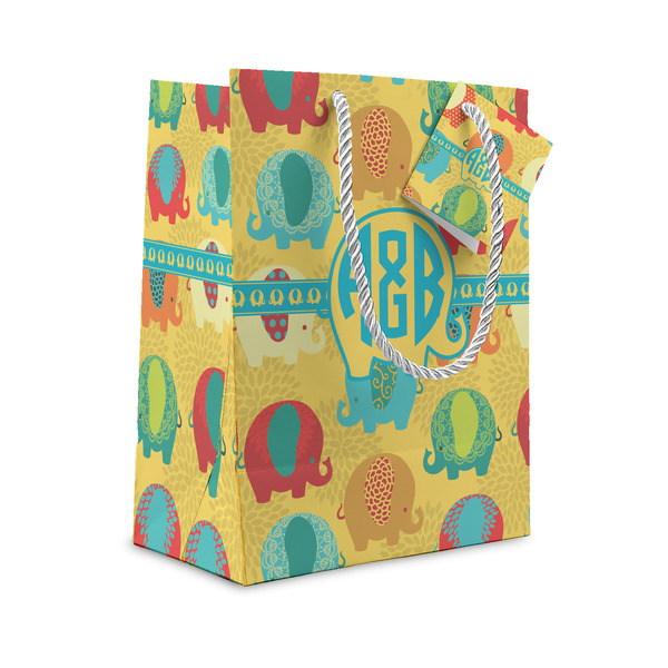 Custom Cute Elephants Small Gift Bag (Personalized)
