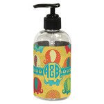 Cute Elephants Plastic Soap / Lotion Dispenser (8 oz - Small - Black) (Personalized)