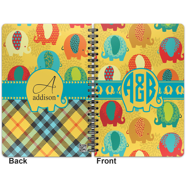 Cute Elephants Spiral Journal 7 x 10 - Apvl