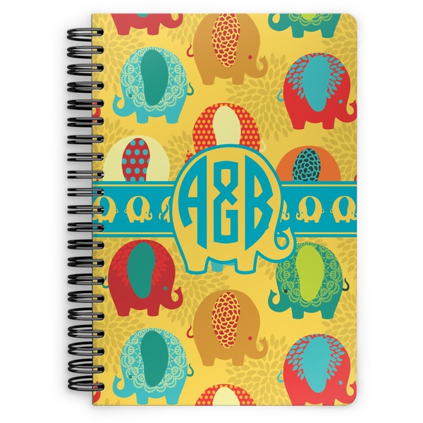 Custom Cute Elephants Spiral Notebook (Personalized)