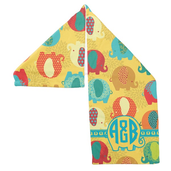 Cute Elephants Sports Towel Folded - Both Sides Showing