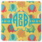 Cute Elephants Square Rubber Backed Coaster (Personalized)