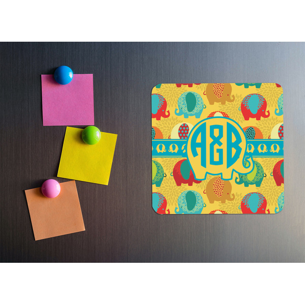 Cute Elephants Square Fridge Magnet - LIFESTYLE