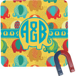 Cute Elephants Square Fridge Magnet (Personalized)