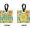 Cute Elephants Square Luggage Tag (Front + Back)