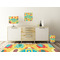 Cute Elephants Square Wall Decal Wooden Desk