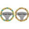 Cute Elephants Steering Wheel Cover- Front and Back
