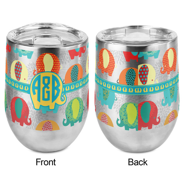 Cute Elephants Stemless Wine Tumbler - Full Print - Approval