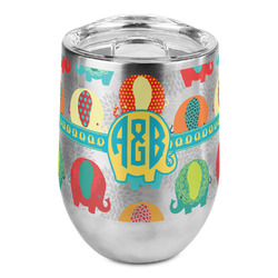 Cute Elephants Stemless Wine Tumbler - Full Print (Personalized)