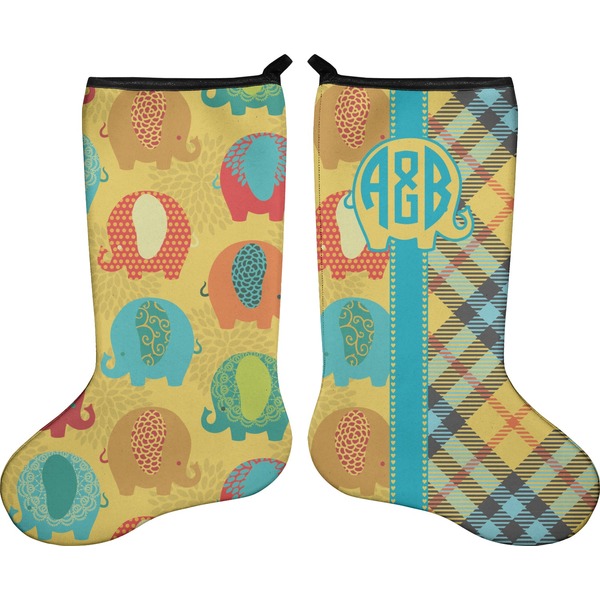 Cute Elephants Stocking - Double-Sided - Approval