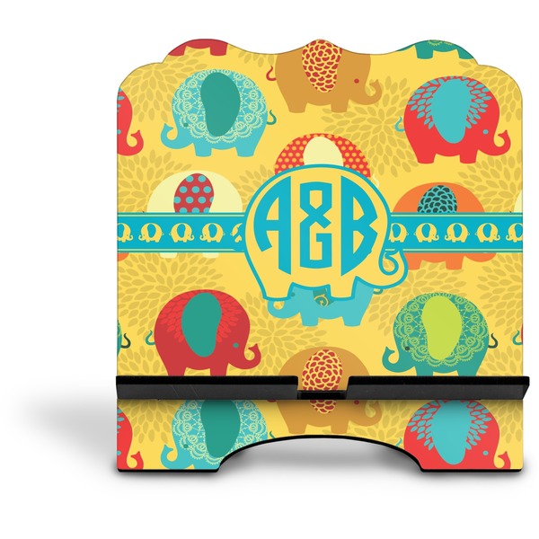 Cute Elephants Stylized Tablet Stand - Front without iPad