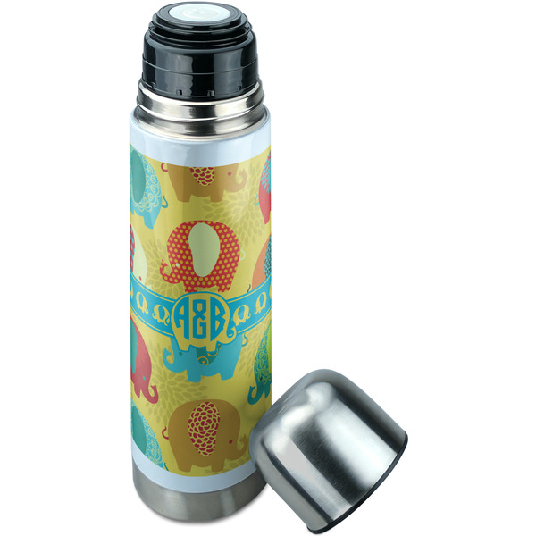 Cute Elephants Thermos - Lid Off