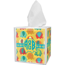 Cute Elephants Tissue Box Cover (Personalized)