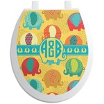 Cute Elephants Toilet Seat Decal (Personalized)