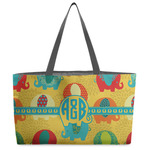Cute Elephants Beach Totes Bag - w/ Black Handles (Personalized)