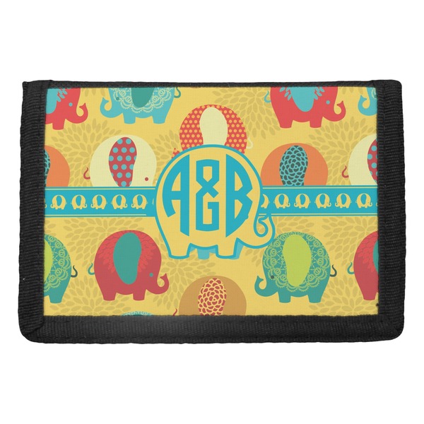 Custom Cute Elephants Trifold Wallet (Personalized)