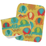 Cute Elephants Burp Cloths - Fleece - Set of 2 w/ Couple's Names