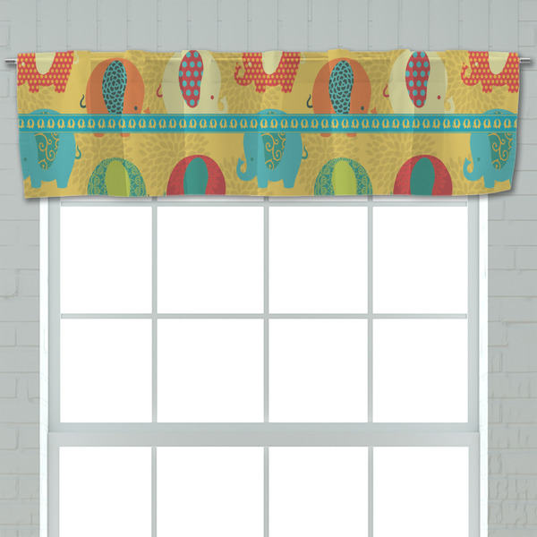Cute Elephants Valance - Closeup on window