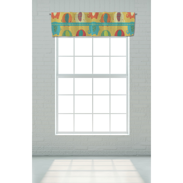 Cute Elephants Valance - On window