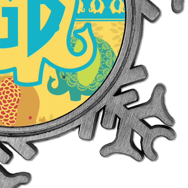 Cute Elephants Vintage Snowflake - Detail