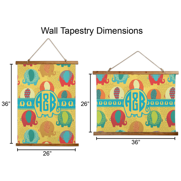 Cute Elephants Wall Hanging Tapestries - Parent/Sizing