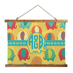 Cute Elephants Wall Hanging Tapestry - Wide (Personalized)