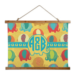 Cute Elephants Wall Hanging Tapestry - Wide (Personalized)