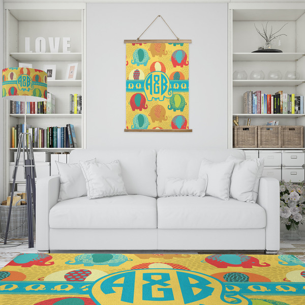 Cute Elephants Wall Hanging Tapestry - Portrait - IN CONTEXT