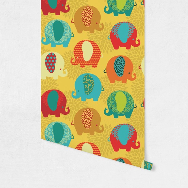 Cute Elephants Wallpaper on Wall