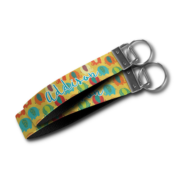 Cute Elephants Webbing Keychain FOBs - Size Comparison