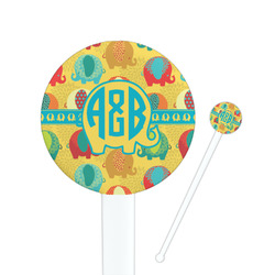 Cute Elephants Round Plastic Stir Sticks (Personalized)