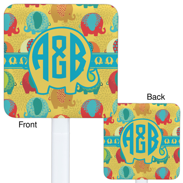 Cute Elephants White Plastic Stir Stick - Double Sided - Approval