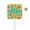 Cute Elephants Square Plastic Stir Sticks (Personalized)
