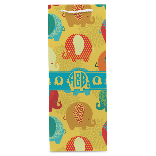 Cute Elephants Wine Gift Bag - Gloss - Front