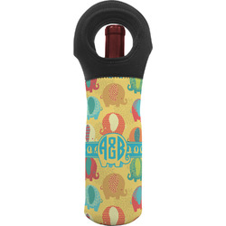 Cute Elephants Wine Tote Bag (Personalized)