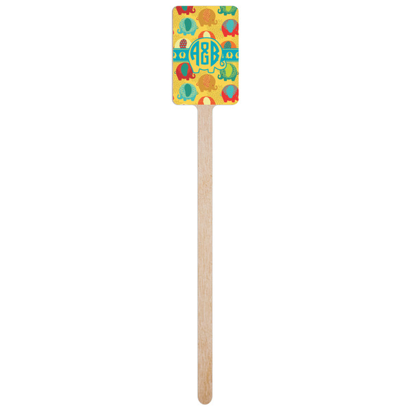 Cute Elephants Wooden 6.25" Stir Stick - Rectangular - Single Stick
