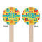 Cute Elephants Wooden 6" Stir Stick - Round - Double Sided - Front & Back