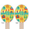 Cute Elephants Wooden Food Pick - Oval - Double Sided - Front & Back