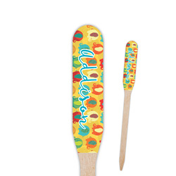 Cute Elephants Paddle Wooden Food Picks - Double Sided (Personalized)