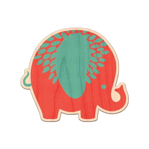 Custom Cute Elephants Genuine Maple or Cherry Wood Sticker