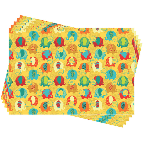 Cute Elephants Wrapping Paper - 5 Sheets Approval