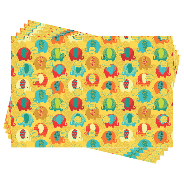 Cute Elephants Wrapping Paper - Front & Back - Sheets Approval