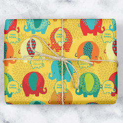 Cute Elephants Wrapping Paper (Personalized)