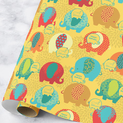 Cute Elephants Wrapping Paper Roll - Large (Personalized)