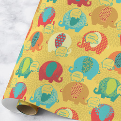 Cute Elephants Wrapping Paper Roll - Large - Matte (Personalized)