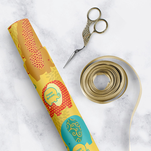 Cute Elephants Wrapping Paper Rolls - Lifestyle 1