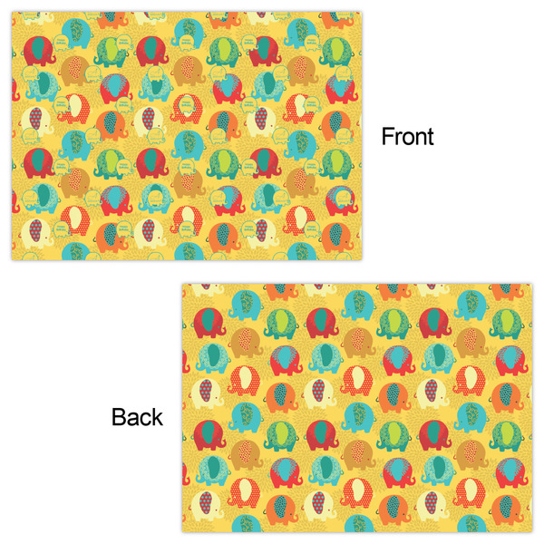 Cute Elephants Wrapping Paper Sheet - Double Sided - Front & Back